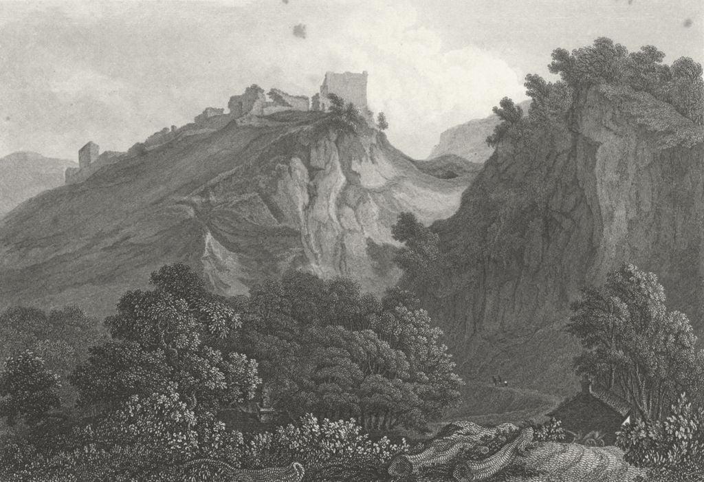 DERBYS. Peveril's Castle, peak, Derbyshire. DUGDALE c1840 old antique print